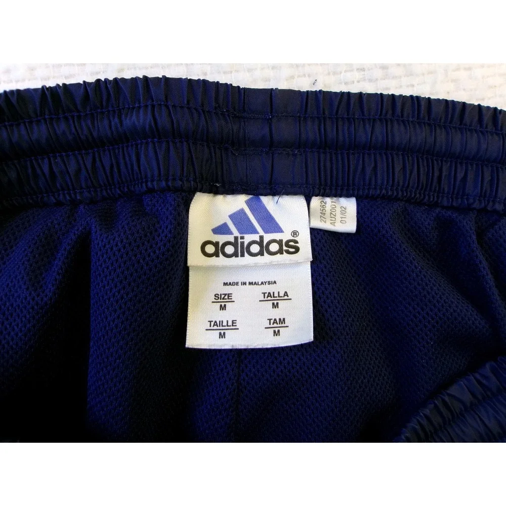 Adidas Vintage Navy Blue 3-Stripe Wind Track Pants Mens Medium‎ AUZ001 01/02